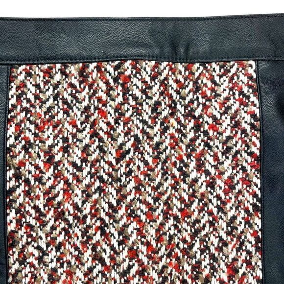 BCBGMAXAZRIA Faux Leather Tweed Mini Skirt Sz S - Picture 4 of 12